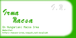 irma macsa business card